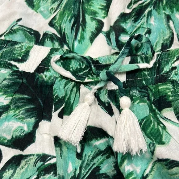 goa Beachwear By Japna | Slit Beach Pants Monstera Leaf Green Swim Palazzo S - Picture 5 of 8